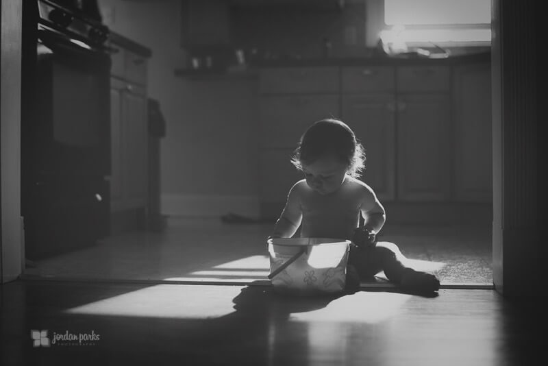 baby in the kitchen