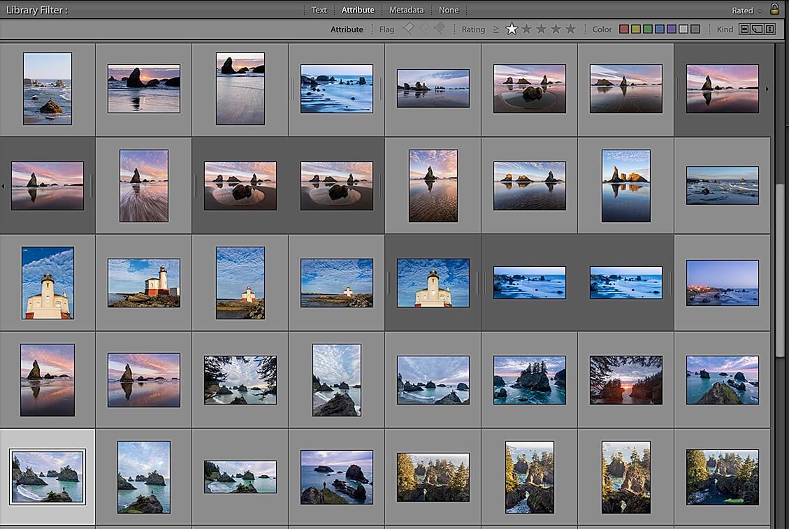 organizing photos in lightroom