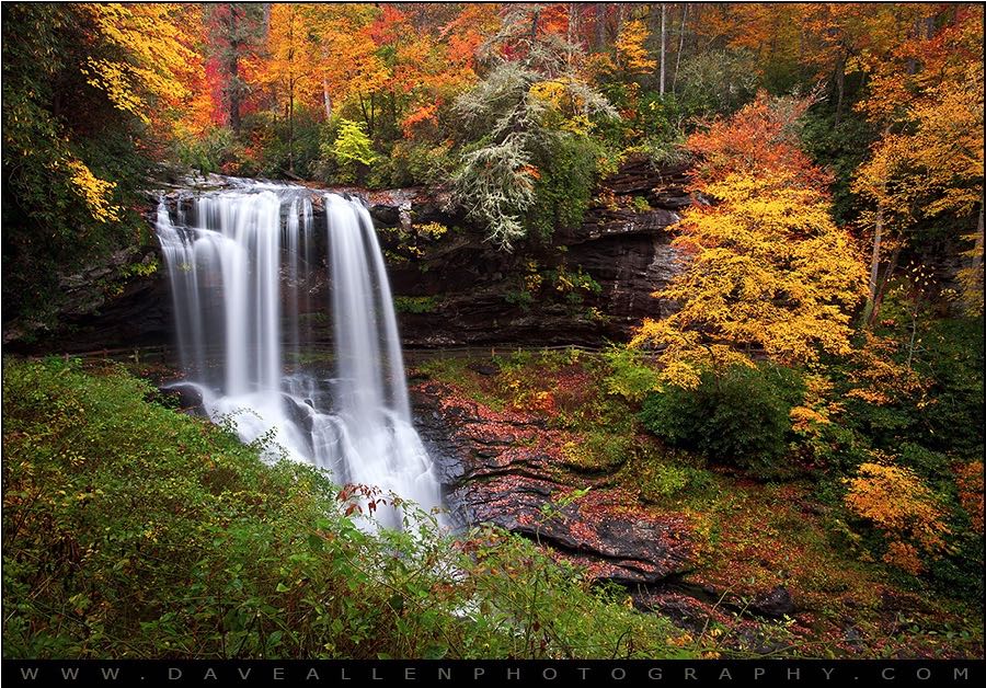 Dave Allen Photography - Autumn Waterfall Dry Falls - Highlands NC Waterfalls