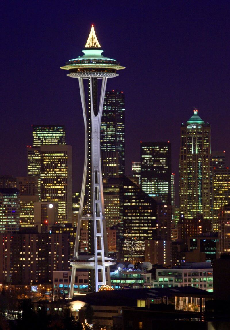 The Space Needle at Christmas