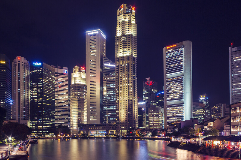 cityscape Singapore at night