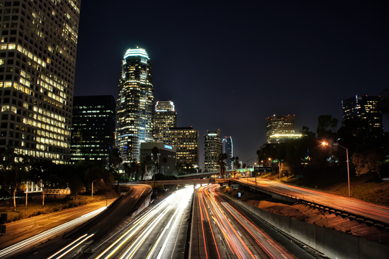 cityscape Los Angeles at night