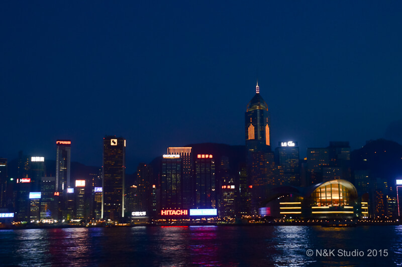 cityscape Hong Kong at night