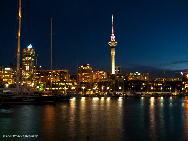 cityscape Auckland at night