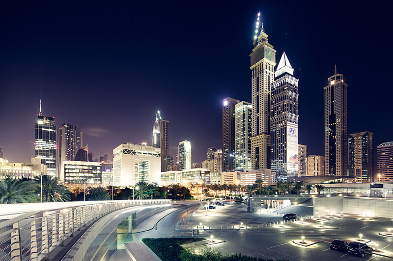 cityscape Dubai at night