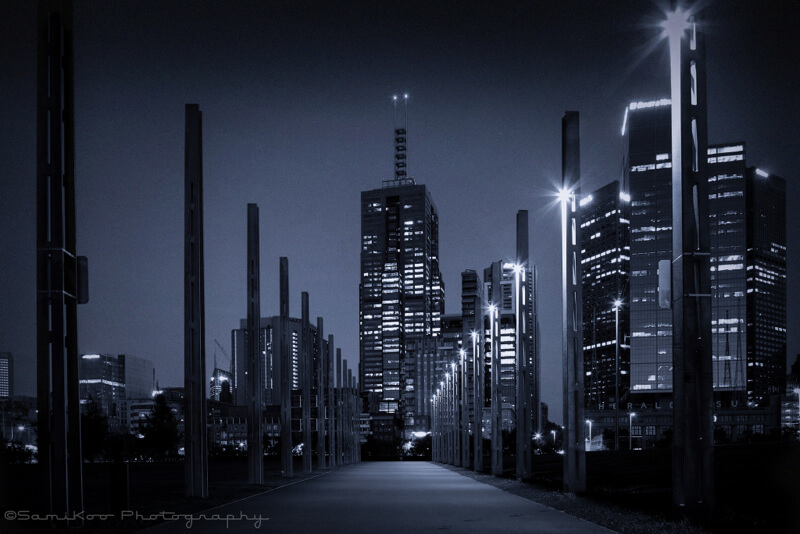 cityscape Melbourne at night