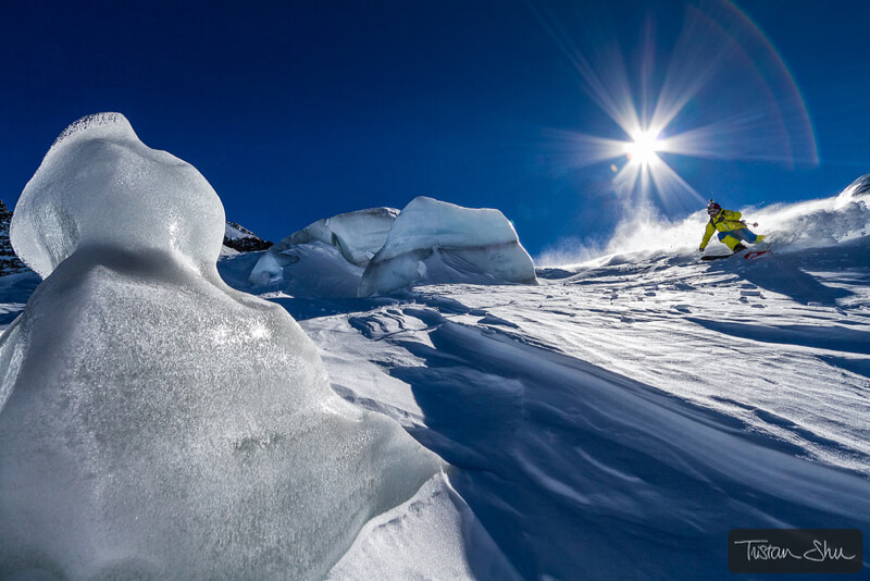 Skier in La Grave, Hautes Alpes, France