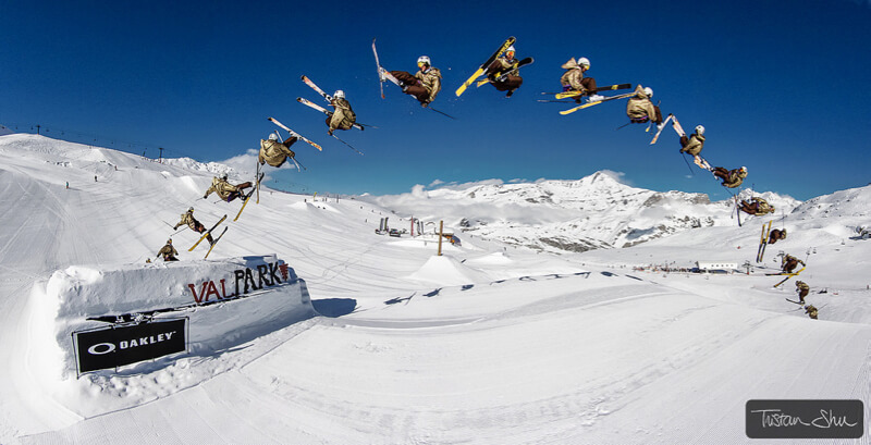 skier doing kangaroo flip