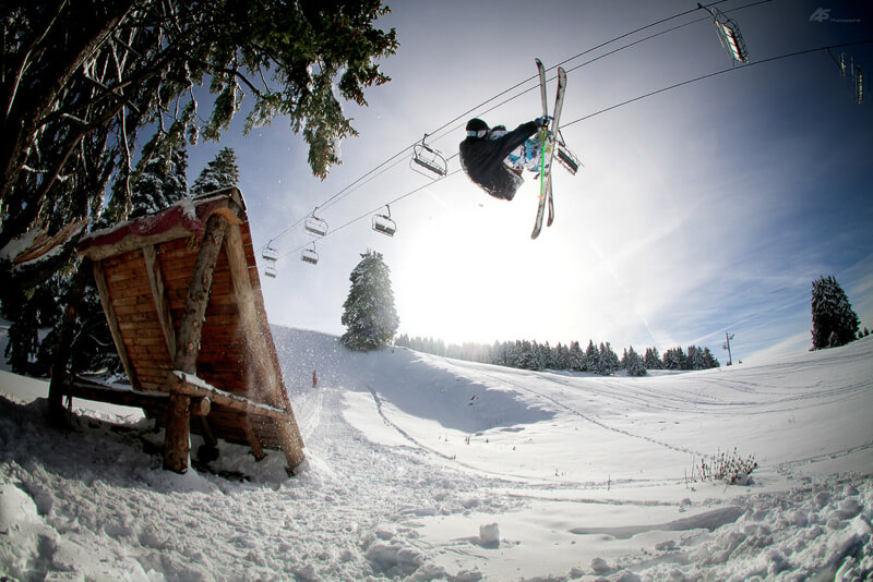 Skier jumping