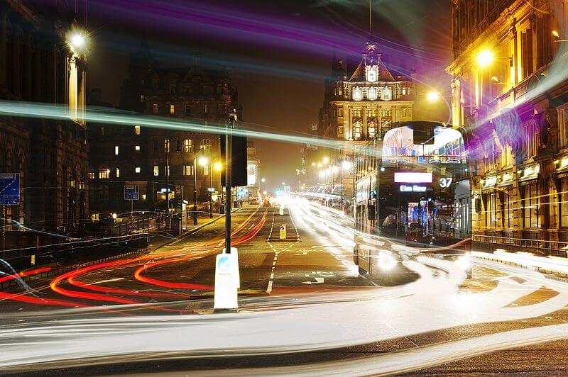 time-lapse London traffic