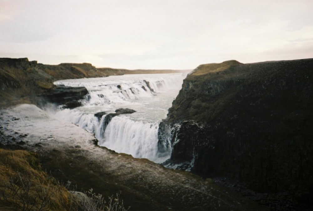 dom christie - gullfoss, iceland lomo lc-a, fuji superia 400 expired