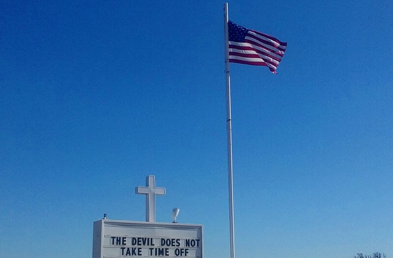 Gilbert Mercier - Cross, Sign and US flag