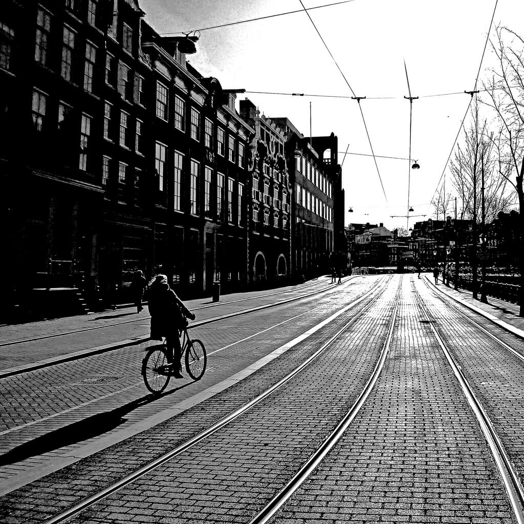 cyclist in Amsterdam, Netherlands