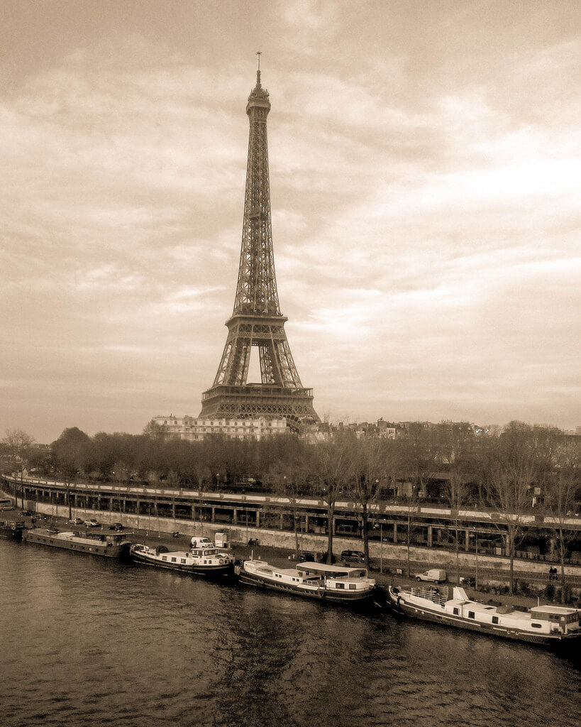 Lenny K Photography - Eiffel Tower in Vintage Sepia