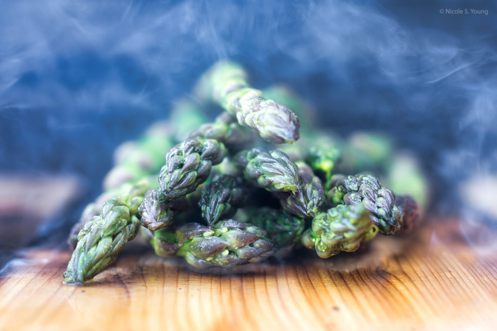 food photography tips for asparagus after