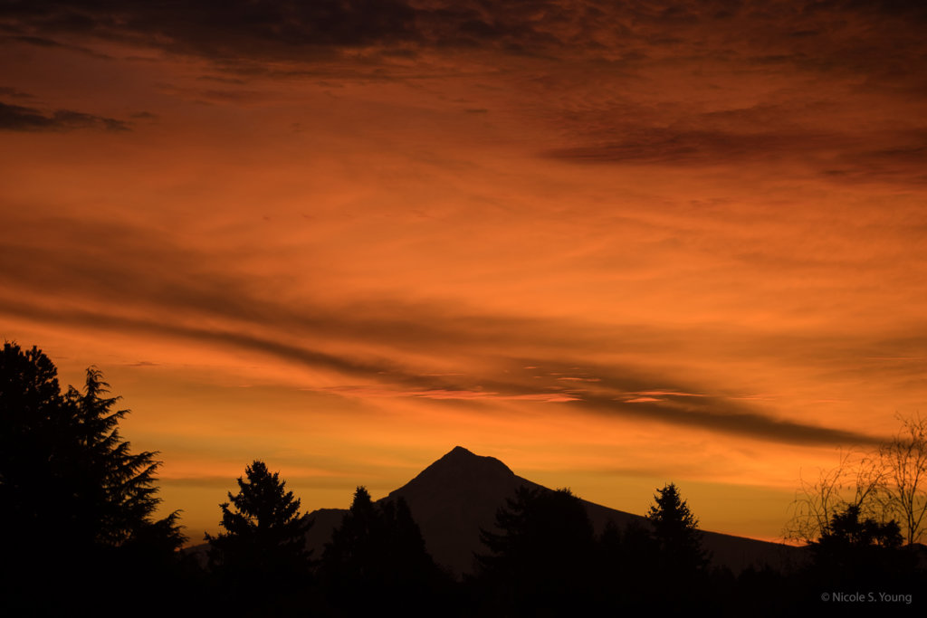 sunset over mt. hood for creative photography ideas before