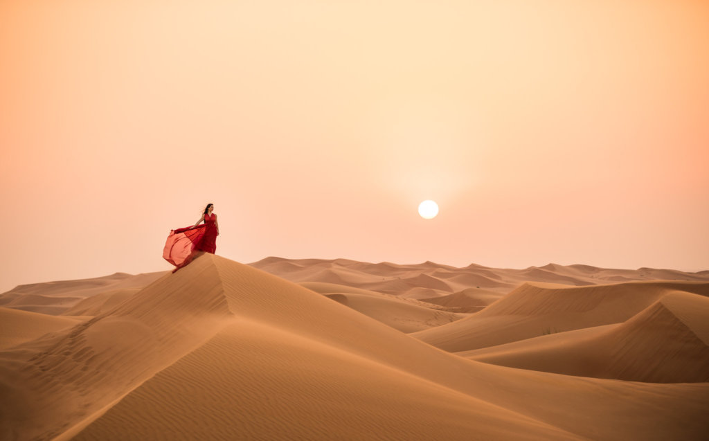 negative space photography desert portrait